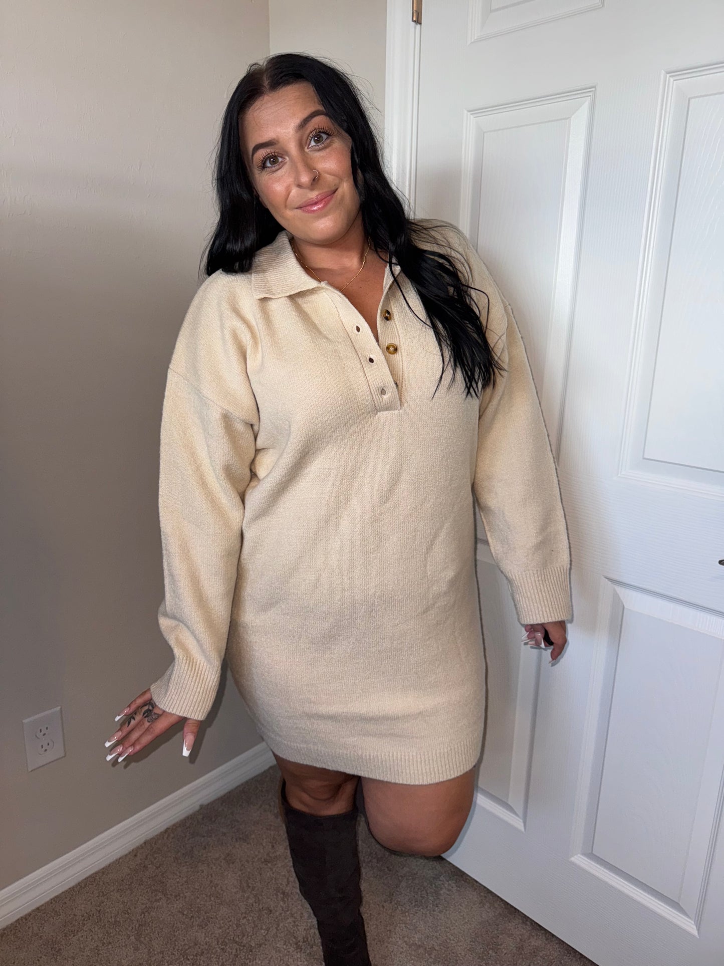 Collared Sweater Dress