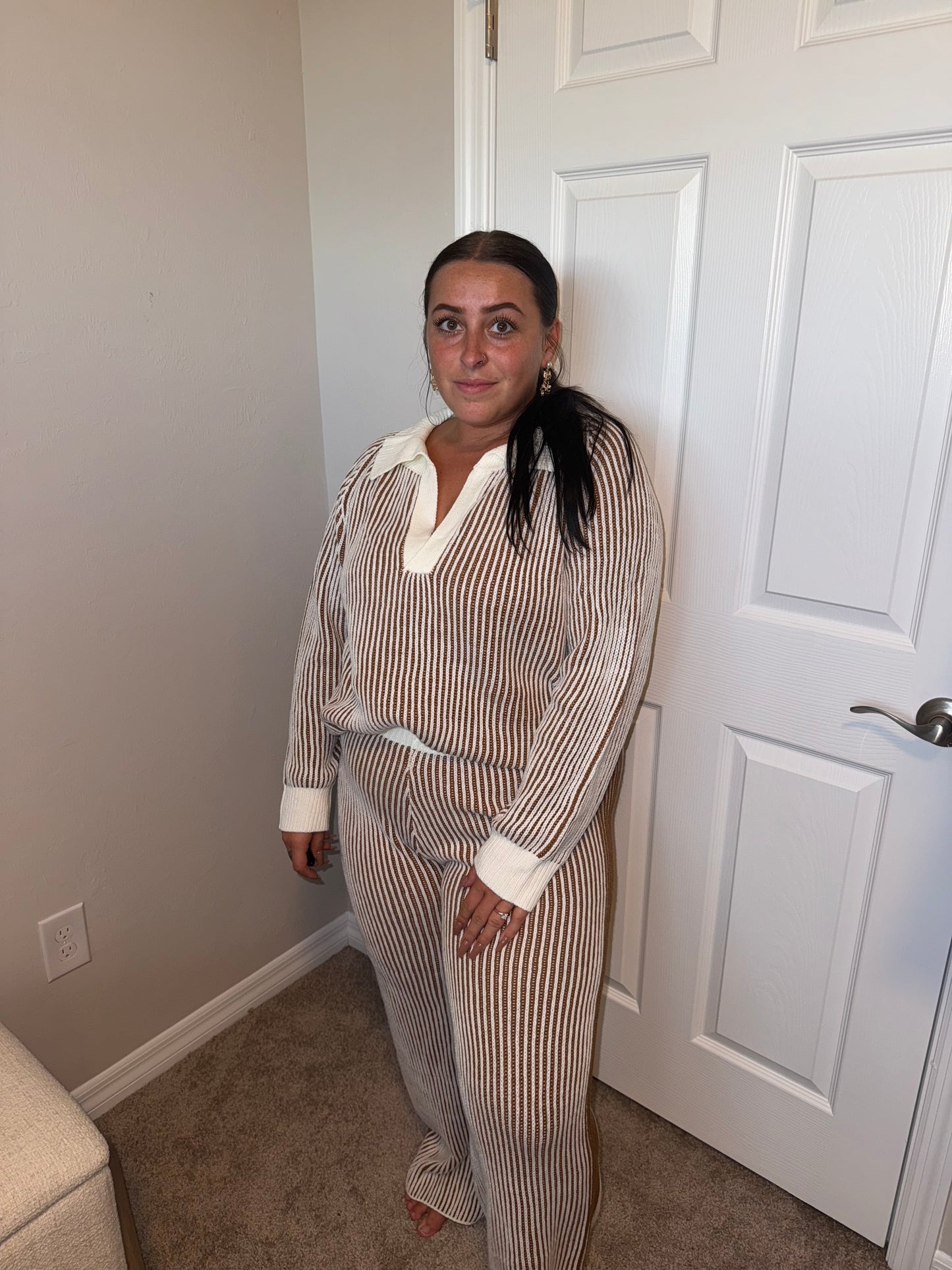 Two toned Rib Knit Set